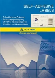 Етикетки з клейким шаром Buromax 100шт. 105х58мм А4 100 арк. (BM.2822)