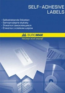 Етикетки з клейким шаром Buromax 65шт. 38х21,2мм A4 100арк. (ВМ.2864)