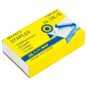 Скоби Buromax ЛЮКС №26/6 метал 1000 шт. (BM.4413)