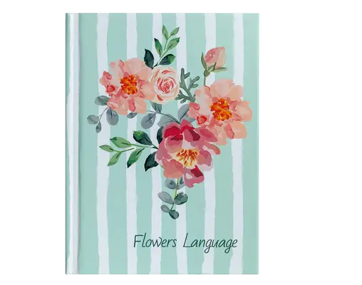 Блокнот FLOWERS LANGUAGE А6 64арк. клітинка тверда палітурка зелений (BM.24614101-04)