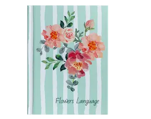 Блокнот FLOWERS LANGUAGE А6 64арк. клітинка тверда палітурка зелений (BM.24614101-04)