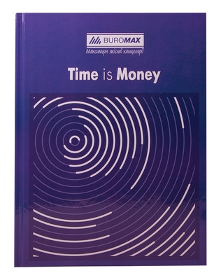 Зошит офісний Buromax "TIME IS MONEY" А4 96 арк. клітинка тверда палітурка синя (BM.2400-102)