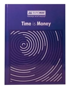 Зошит офісний Buromax "TIME IS MONEY" А4 96 арк. клітинка тверда палітурка синя (BM.2400-102)