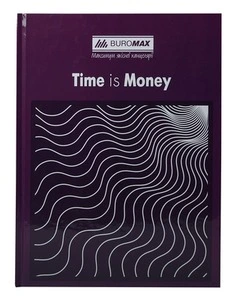 Зошит офісний Buromax "TIME IS MONEY" А4 96 арк. клітинка тверда палітурка фіолетова (BM.2400-107)