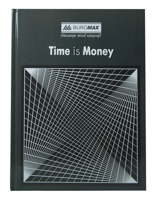 Зошит офісний Buromax "TIME IS MONEY" А4 96 арк. клітинка тверда палітурка сіра (BM.2400-109)