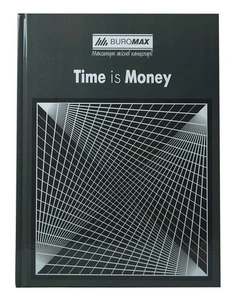 Зошит офісний Buromax "TIME IS MONEY" А4 96 арк. клітинка тверда палітурка сіра (BM.2400-109)