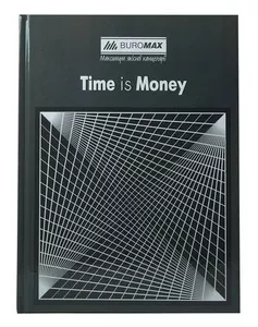 Зошит офісний Buromax "TIME IS MONEY" А4 96 арк. клітинка тверда палітурка сіра (BM.2400-109)
