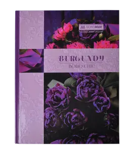 Зошит офісний Buromax BOHO CHIC А4 96арк. клітинка тверда палітурка фіолетовий (BM.2400-207)