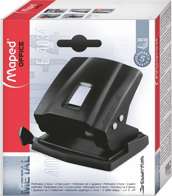 Діркопробивач Maped металевий на 2 отвори ESSENTIALS METAL 30/35л чорний (MP.403411)