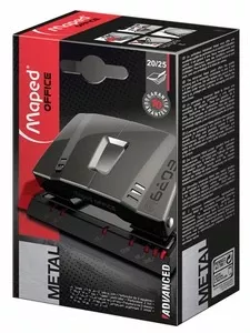 Діркопробивач Maped металевий ергономічний на 2 отвори ADVANCED METAL 20/25л темно-сірий (MP.620311)