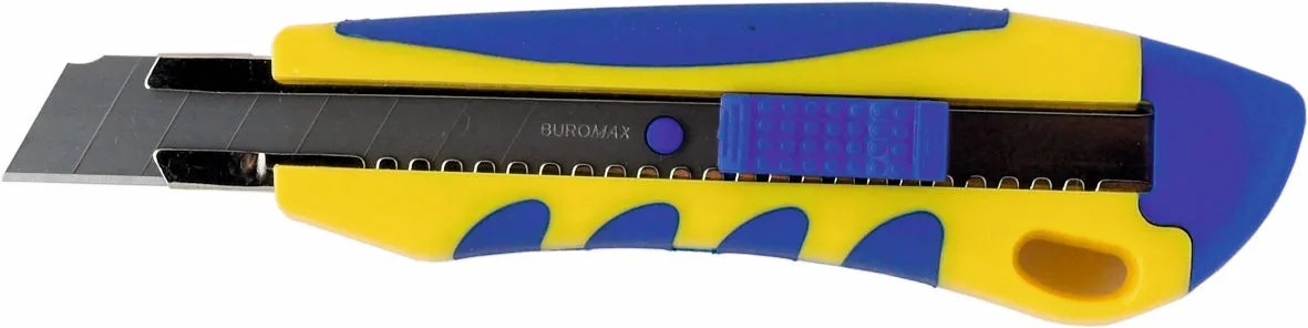 Ніж універсальний Buromax 18 мм металева вставка корпус пластиковий з гумовими вставками (BM.4618)