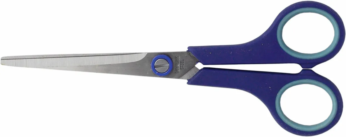 Ножиці офісні Buromax синій 17,5 см пластик з гумовою вставкою (BM.4504)