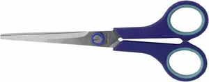 Ножиці офісні Buromax синій 17,5 см пластик з гумовою вставкою (BM.4504)