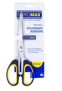 Ножиці офісні Buromax чорно-жовтий 21 см пластик з гумовою вставкою (BM.4521)