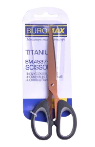 Ножиці офісні Buromax TITANIUM сірий 16 см пластик з гумовою вставкою (BM.4537-09)