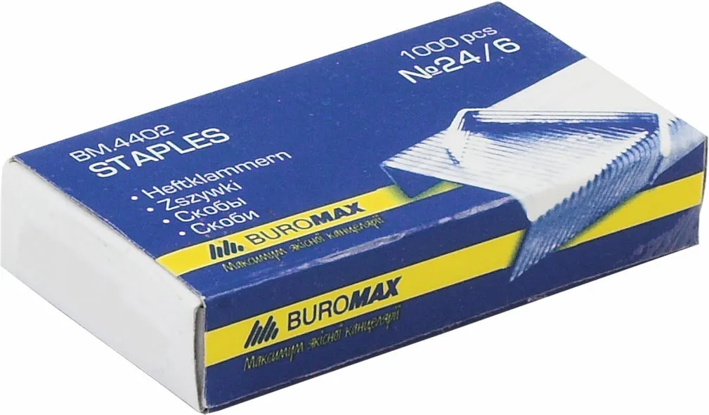 Скоби Buromax JOBMAX №24/6 метал 1000 шт. (BM.4402)