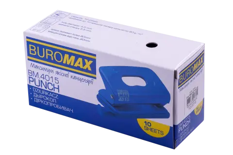 Діркопробивач Buromax пластиковий до 10арк  синій (BM.4015-02). Фото 2