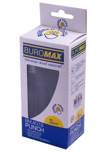 Діркопробивач Buromax пластиковий RUBBER TOUCH до 10арк  чорний (BM.4016-01)