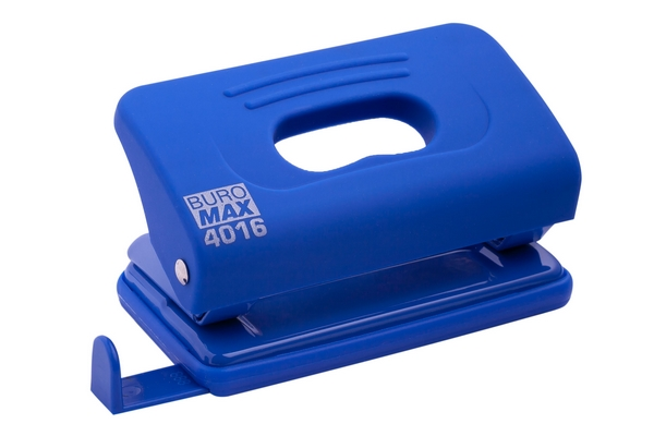 Діркопробивач Buromax пластиковий RUBBER TOUCH до 10арк  синій (BM.4016-02)