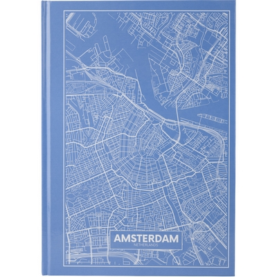 Зошит офісний Axent Maps Amsterdam А4 96 арк. клітинка тверда палітурка блакитний (8422-507-A)