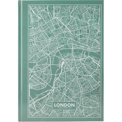 Зошит офісний Axent Maps London А4 96 арк. клітинка тверда палітурка бірюзова (8422-516-A)