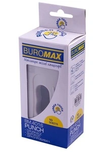 Діркопробивач Buromax пластиковий RUBBER TOUCH до 10арк сірий (BM.4016-09)