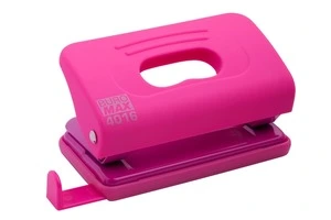 Діркопробивач Buromax пластиковий RUBBER TOUCH до 10арк  рожевий (BM.4016-10)