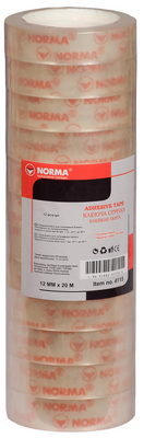 Скотч канцелярський Norma 12мм х 20м прозорий 40 мкм (4115)