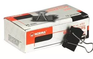 Біндер Norma 25 мм 12 шт в коробці чорний (4751)