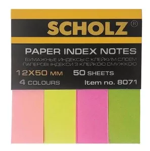Роздільовачі паперові SCHOLZ 12х50мм неон 5х50арк. 8071(03080350)