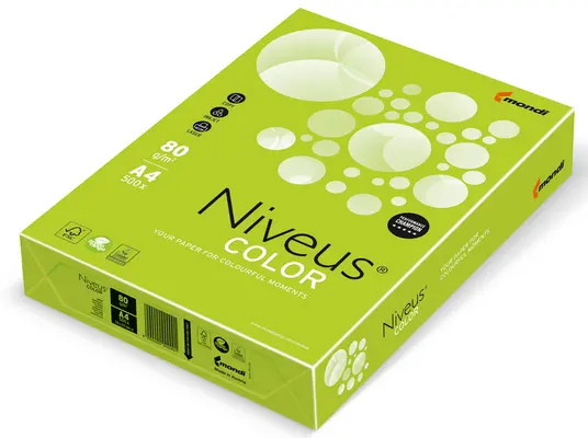 Папір кольоровий насичений Niveus LG46 А4 80г/м2 лайм 500арк. (A4.80.NVI.LG46.500)