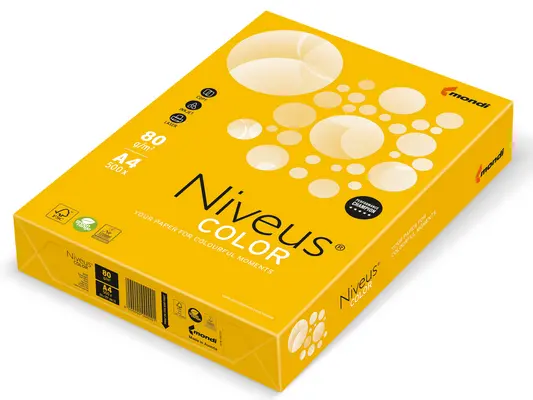 Папір кольоровий насичений Niveus SY40 А4 80г/м2 сонячно-жовтий 500арк. (A4.80.NVI.SY40.500)