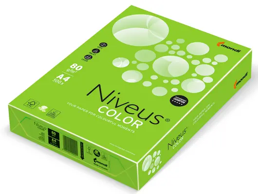 Папір кольоровий неоновий Niveus NEOGN А4 80г/м2 зелений 500арк. (A4.80.NVN.NEOGN.500)
