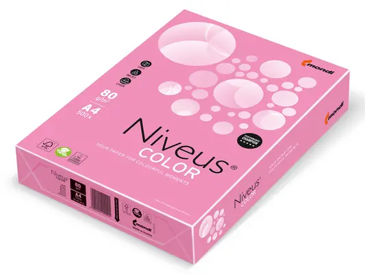 Папір кольоровий неоновий Niveus NEOPI А4 80г/м2 рожевий 500арк. (A4.80.NVN.NEOPI.500)