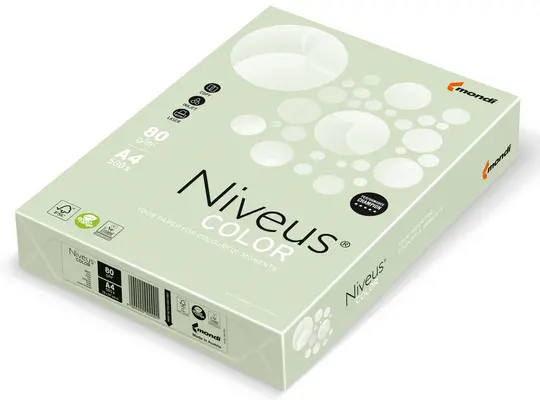 Папір кольоровий пастель Niveus GN27 А4 80г/м2 зелений 500арк. (A4.80.NVP.GN27.500)
