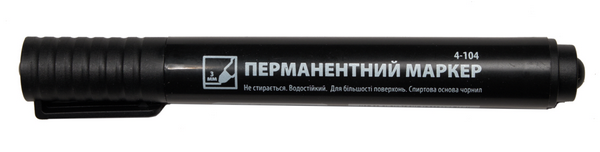Маркер перманентний 4Office чорний 1 - 3 мм. круглий  4-104 (01160409)