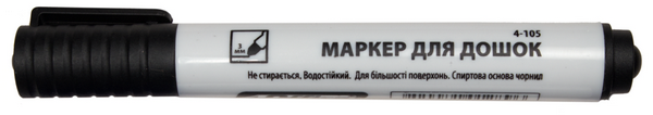 Маркер для дошок 4OFFICE чорний 1-3 мм гострий 4-105 (01170209)