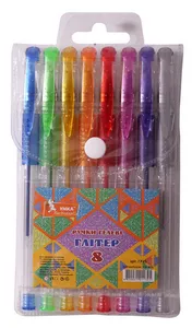 Набір гелевих ручок прорез. грип, 8кол, Glitter, ГР45, УМКА **
