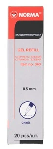 Стержень гелевий, 0.5мм, синій, наконечник "перо", Gelios, 343, Norma