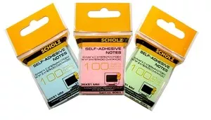 Стікер клейкий SCHOLZ 38х51мм 100арк. колір в асортименті 8053 (02041360)