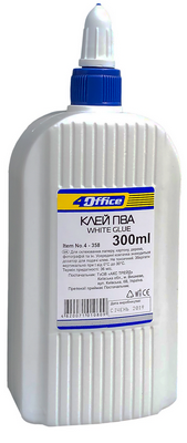 Клей канцелярський 4OFFICE 300 г PVA з дозатором 4-358 (04120940)