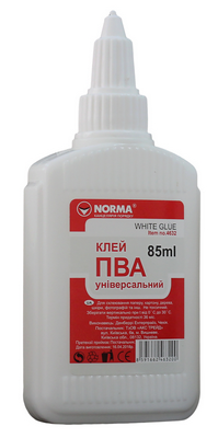 Клей канцелярський Norma 85 г PVA з пензликом (4632)