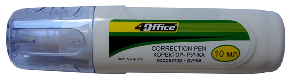 Коректор-ручка 4OFFICE з металевим клапаном 10 мл. 4-373 (04130610)