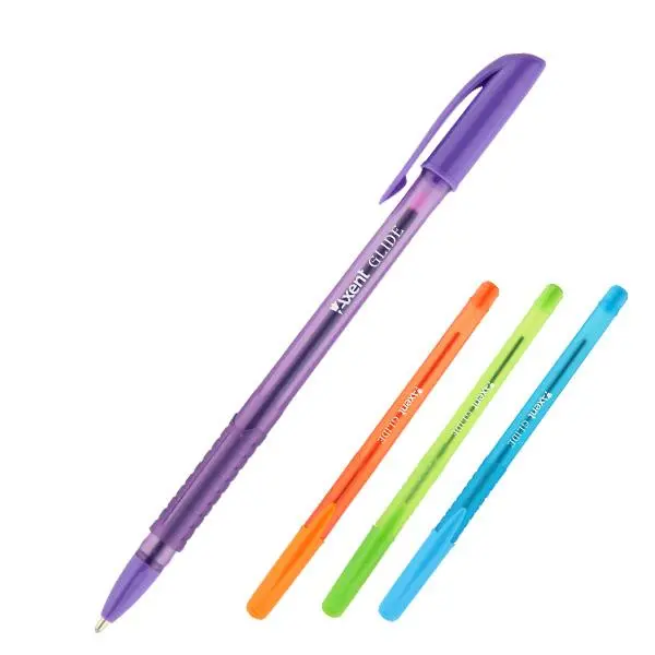 Ручка масляна Axent Glide Color чорнило синє 0.7 мм пластик (AB1052-2-02-A)