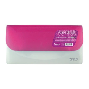 Папка-конверт Axent Amethyst 259х131 мм бузковий напівпрозорий 350 мкм. на 4 відділення (1419-13-A)