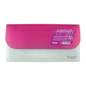 Папка-конверт Axent Amethyst 259х131 мм бузковий напівпрозорий 350 мкм. на 4 відділення (1419-13-A)