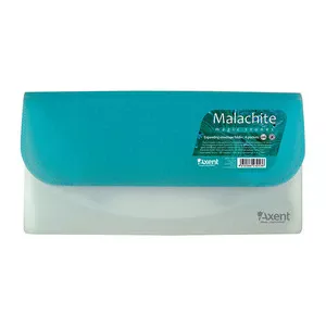 Папка-конверт Axent Malachite 259х131 мм бірюзовий напівпрозорий 350 мкм. на 4 відділення (1419-11-A)