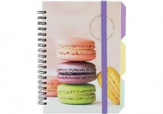 Зошит офісний Optima Macaron В6 100арк клітинка пластикова політурка спіраль з розділювачвми рожевий (O20358-06)