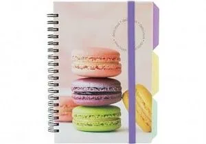 Зошит офісний Optima Macaron В6 100арк клітинка пластикова політурка спіраль з розділювачвми рожевий (O20358-06)