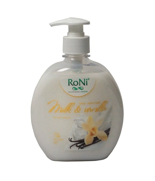 Крем-мило рідке RoNi "Milk & Vanilla" з гліцерином  дозатор 450 мл (440085)